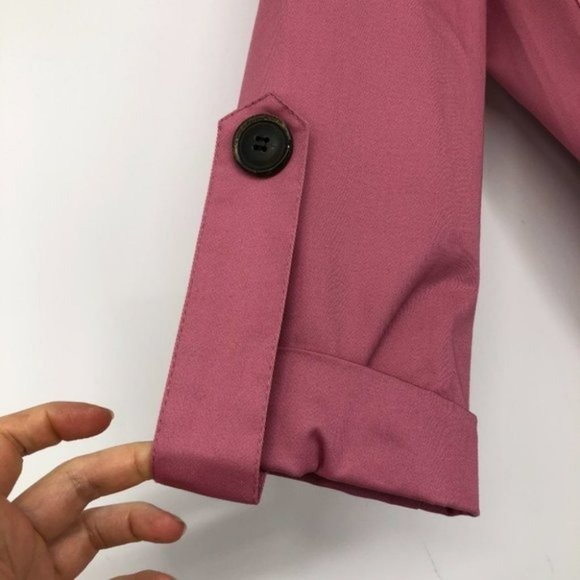 NWT Rinascimento Pink tie waist black buttoned  coat four pockets SP - Picture 11 of 15